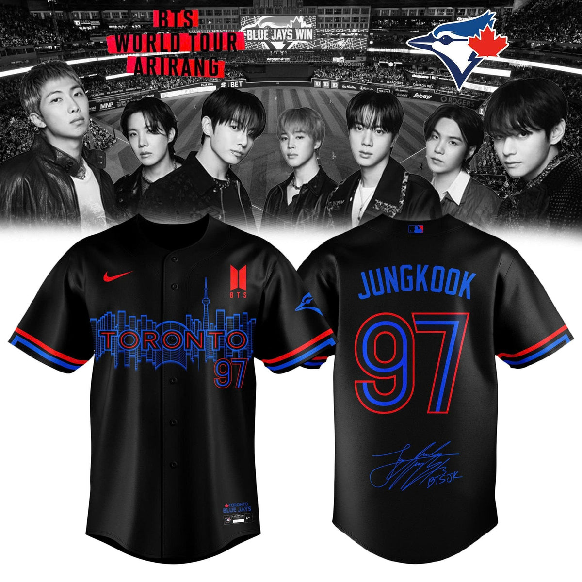Toronto Blue Jays x JUNGKOOK 97 BTS World Tour 2026 Limited Edition Jersey