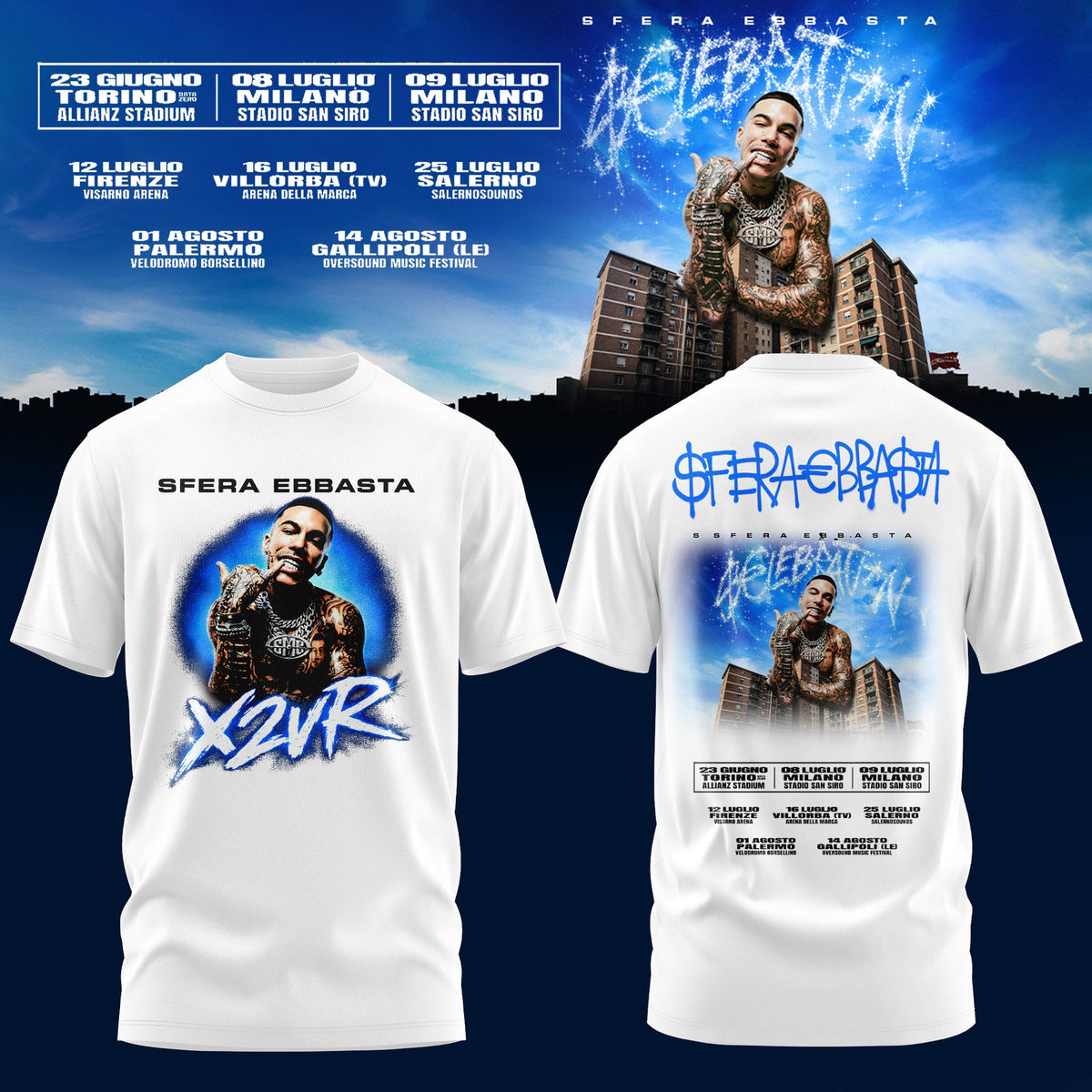 Sfera Ebbasta $€LEBRAT10N – Estate 2026 Tour T-Shirt 6