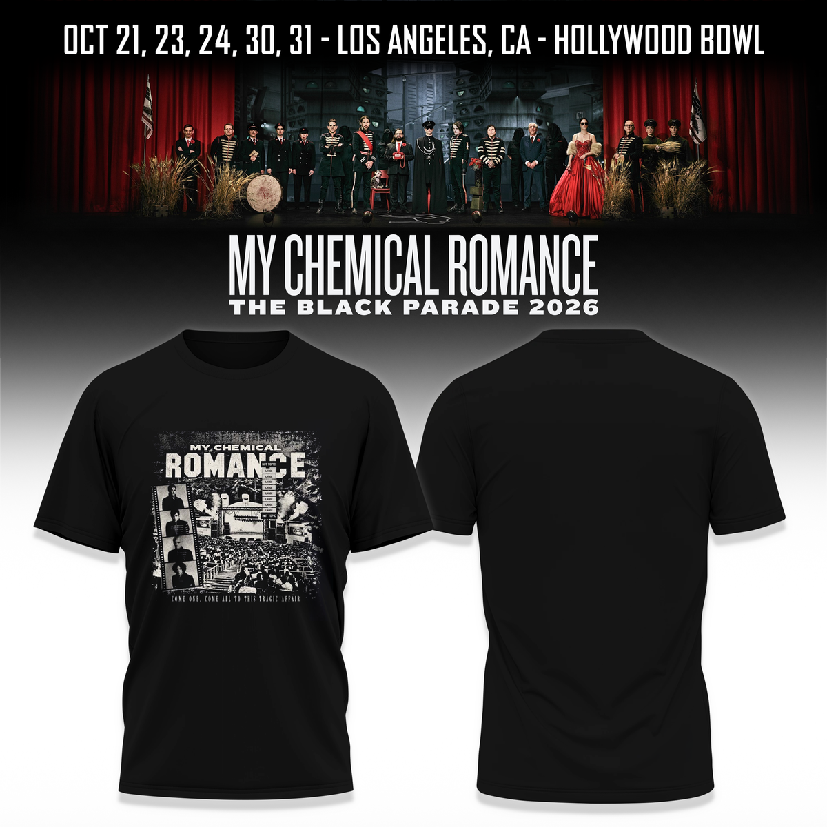 MCR, The Black Parade 2026, Los Angeles CA T-shirt 1