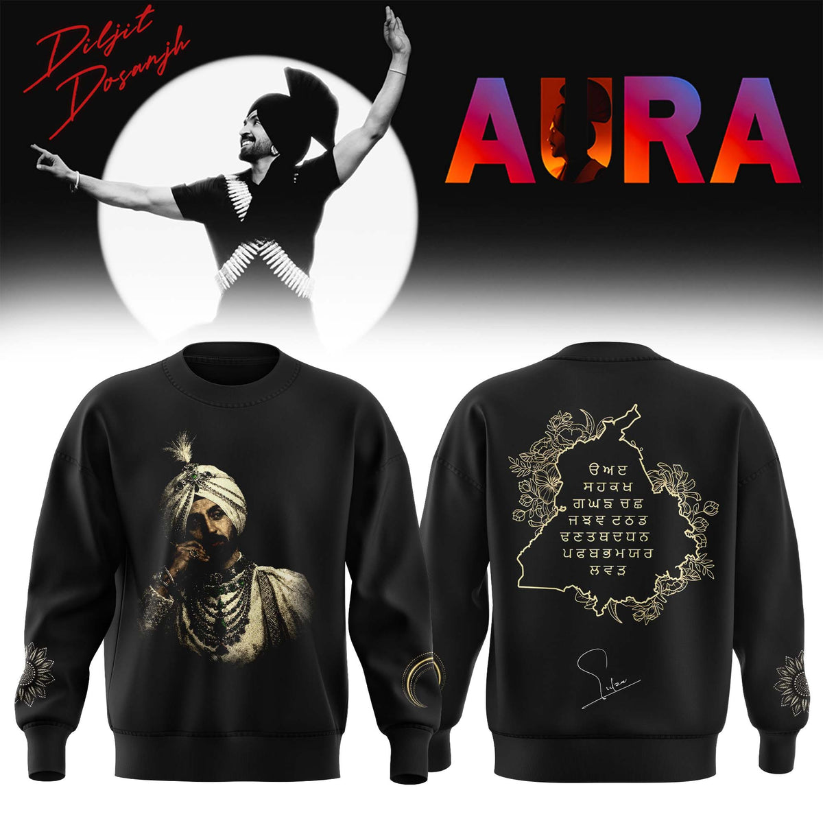 Diljit Dosanjh ”AURA World Tour” Sweatshirt