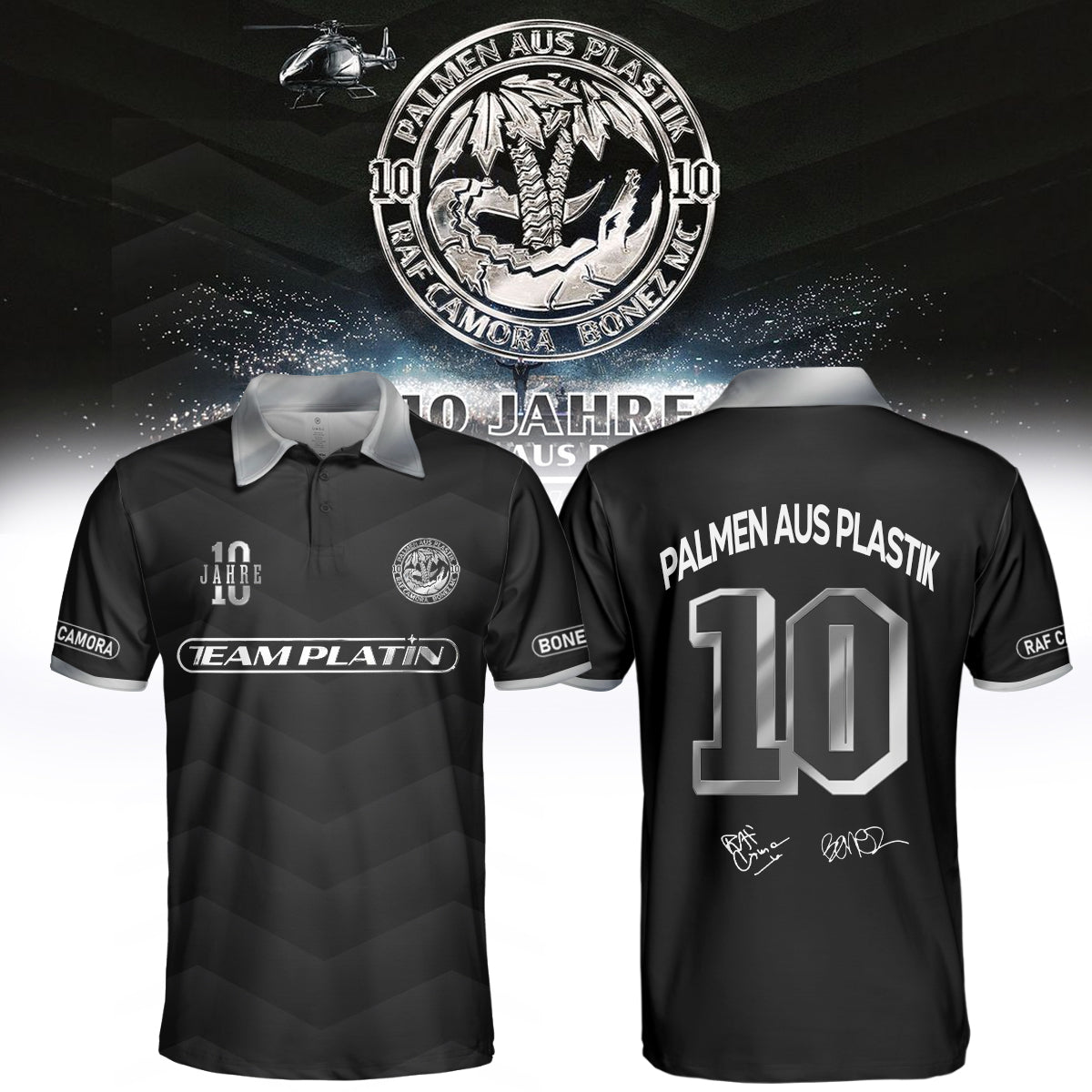 __RAF Camora & Bonez MC "10 Jahre Palmen aus Plastik Tour" . Limited Edition Signature Polo