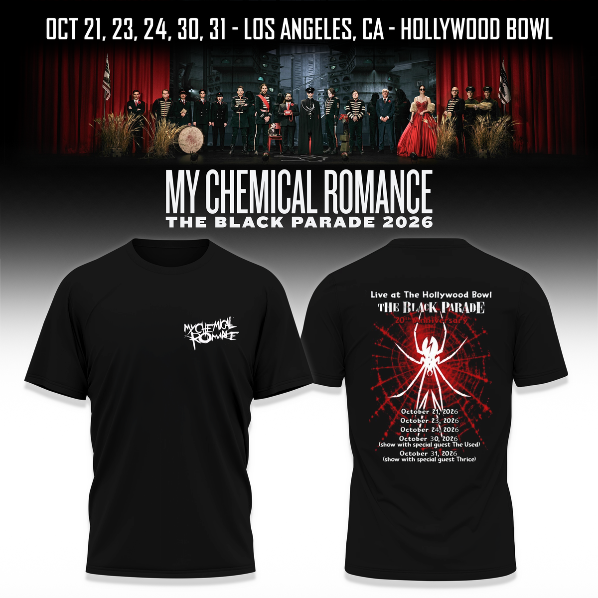MCR, The Black Parade 2026, Los Angeles CA T-shirt 6