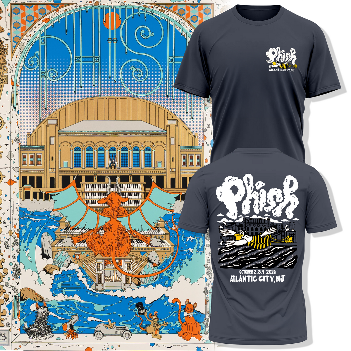 Phish Fall Tour 2026, Atlantic City T-shirt