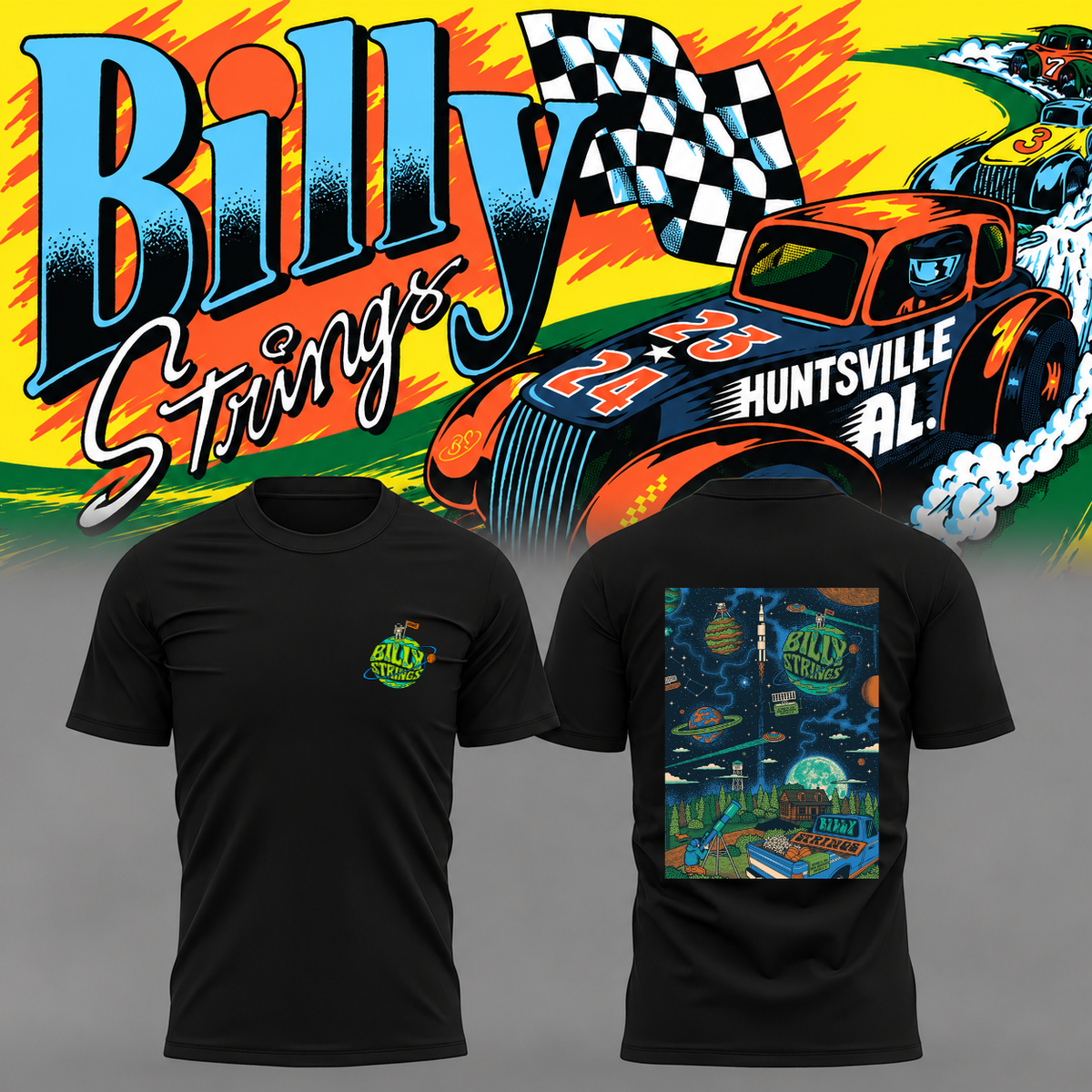 Limited Edition Billy Strings tour 2026, Huntsville T-shirt