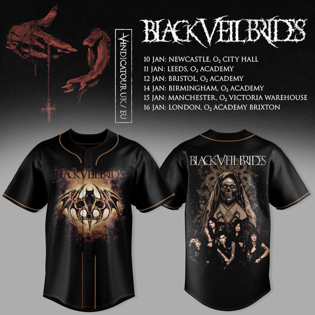 BLACK VEIL BRIDES – UK TOUR 2026 COLLECTION JERSEY