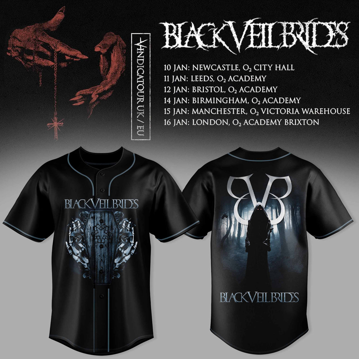 BLACK VEIL BRIDES – UK TOUR 2026 COLLECTION JERSEY