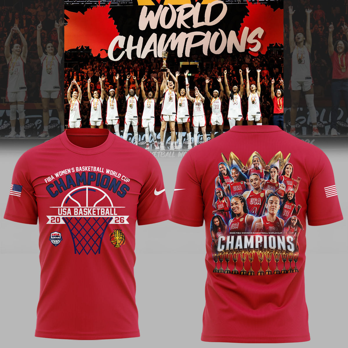 Limited Edition FIBA Womenโs Basketball WC 2026 Champions ๐๐ Shirt