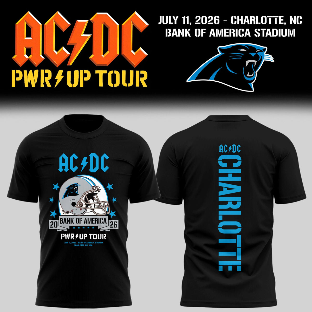 ACDC x PANTH Power up Tour Allegiant Stadium TShirt