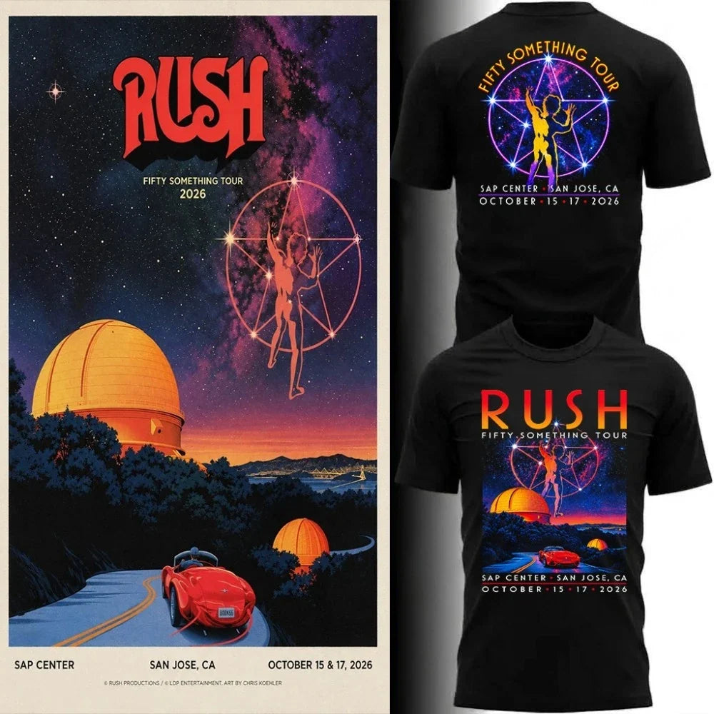 🔥 Rush “Fifty Something Tour 2026” T shirt
