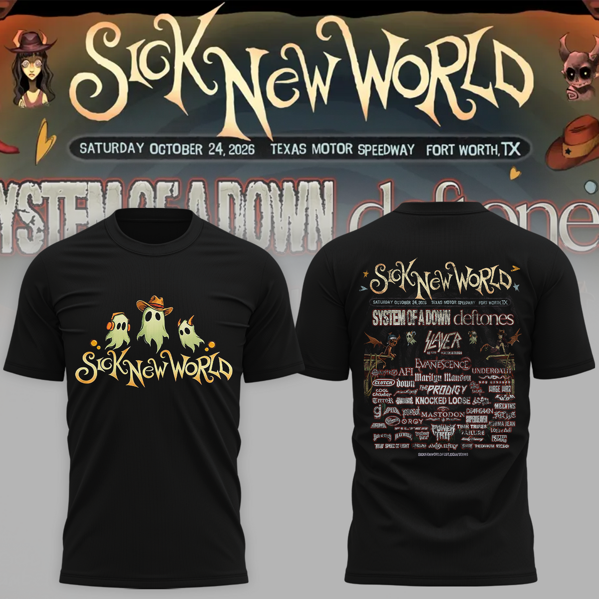 Limited Edition Sick New World Texas 2026 Festival Merch Pop Up At Texas