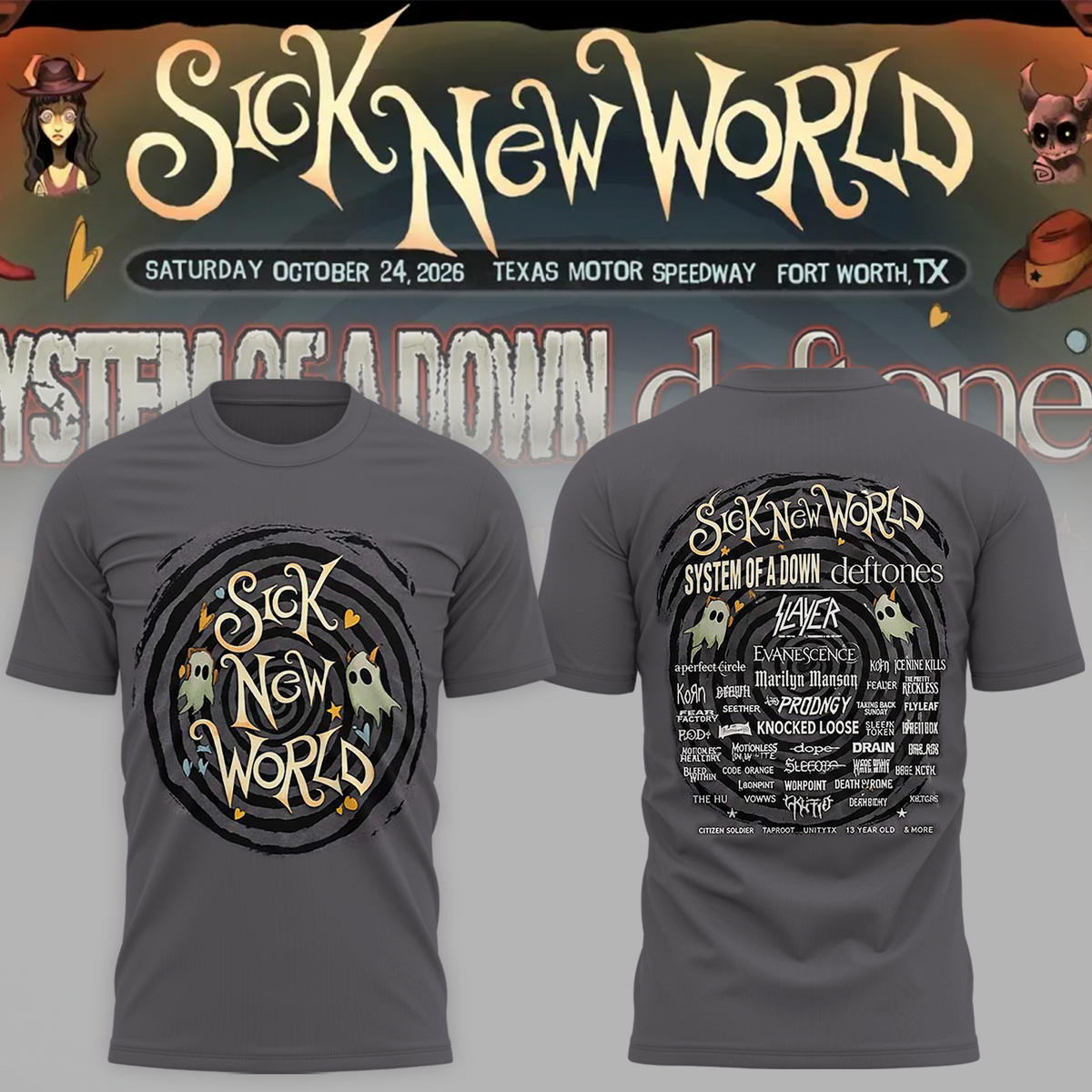 Limited Edition Sick New World Texas 2026 Festival Merch Pop Up At Texas