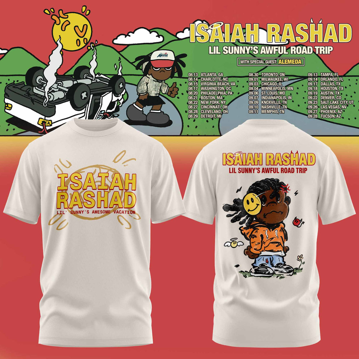 ISAIAH RASHAD – LIL SUNNY’S AWFUL ROAD TRIP TEE