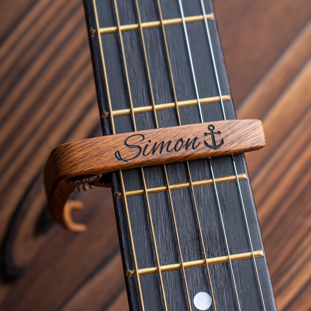 Personalized Walnut Guitar Pick Case: Engraved Plectrum Holder, Guitarist Gift