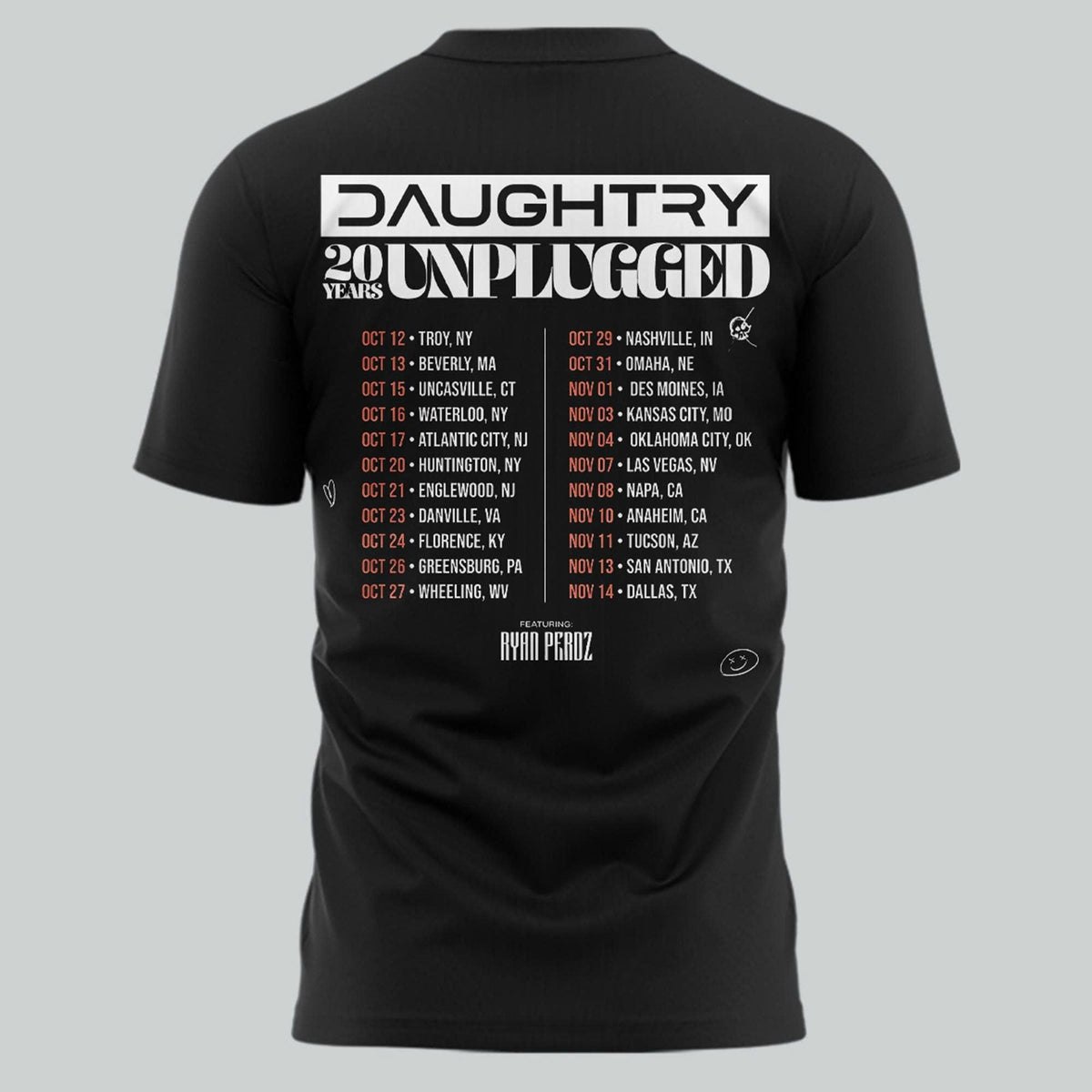 Daughtry 20 Years Unplugged Tour 2026 Rock Music Concert T-Shirt