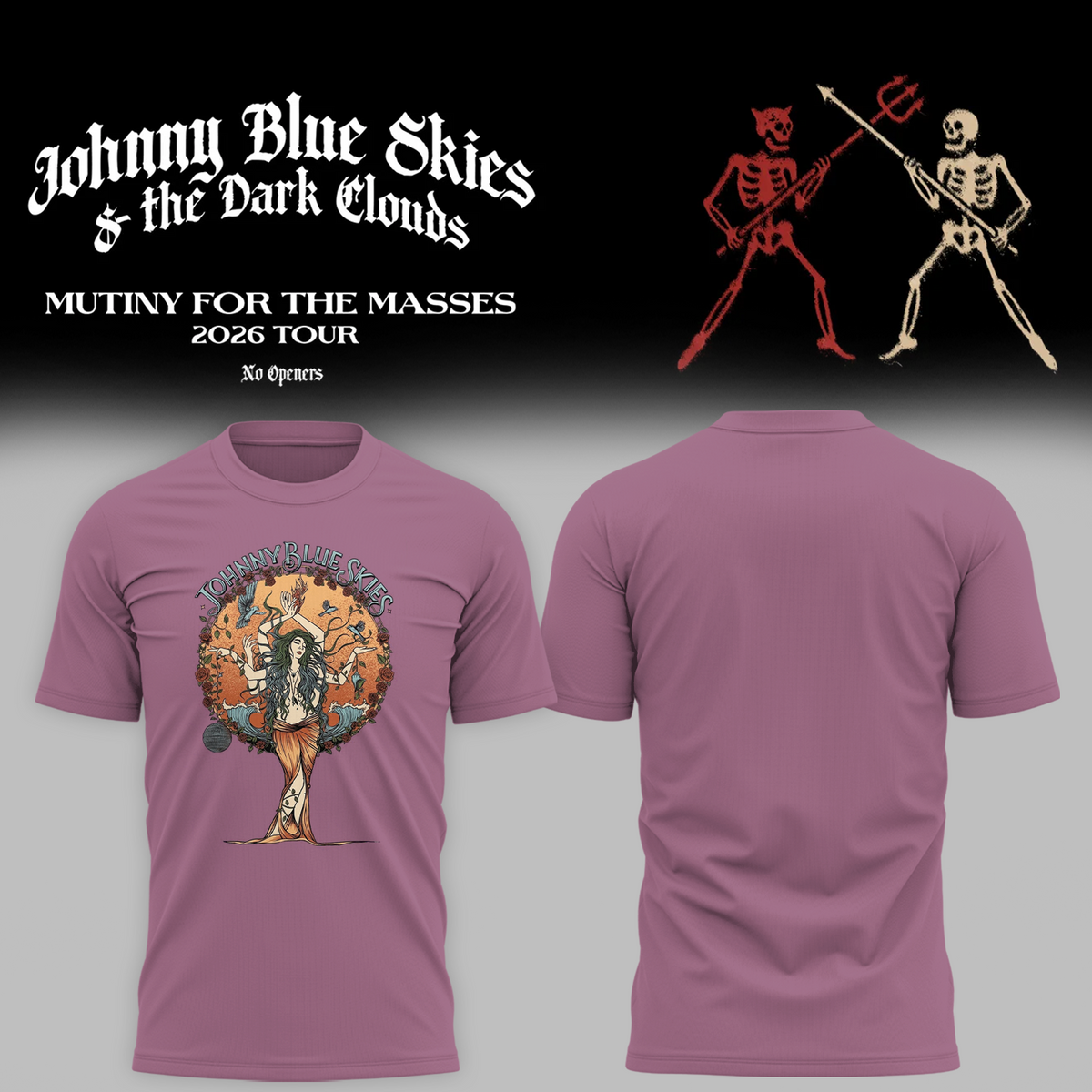 Johnny Blue Nature Goddess - Mutiny for the Masses 2026 Tour T-Shirt
