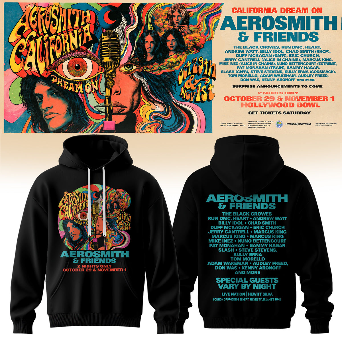 Aerosmith California Dream On Tour Hoodie V3