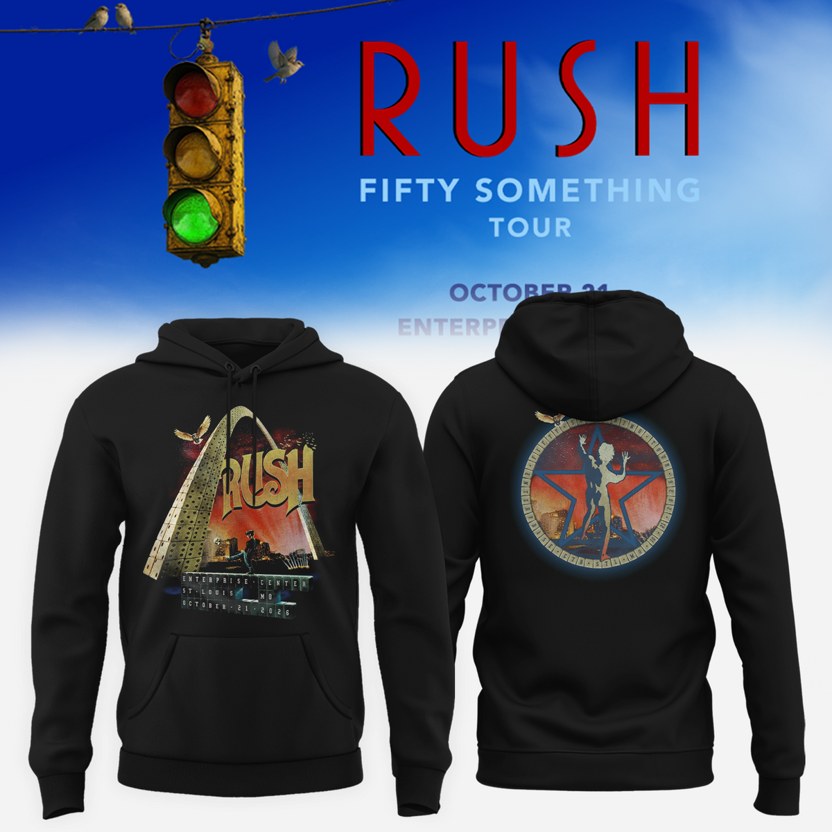 Rush St. Louis MO Event Poster 2026 Live At Enterprise Center October 21 2026 Hoodie