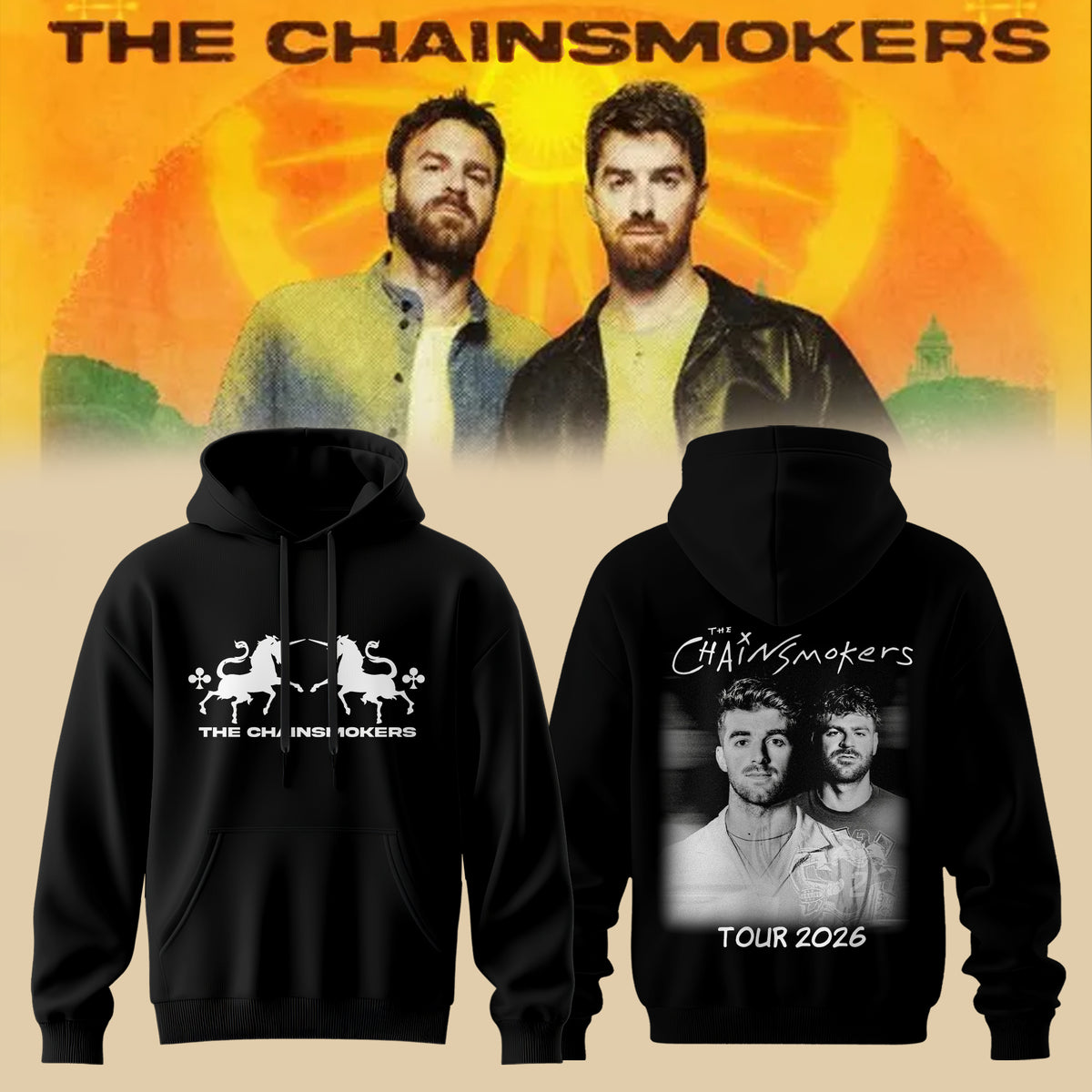 The Chainsmokers Tour 2026 Premium All-Over Print Hoodie V4