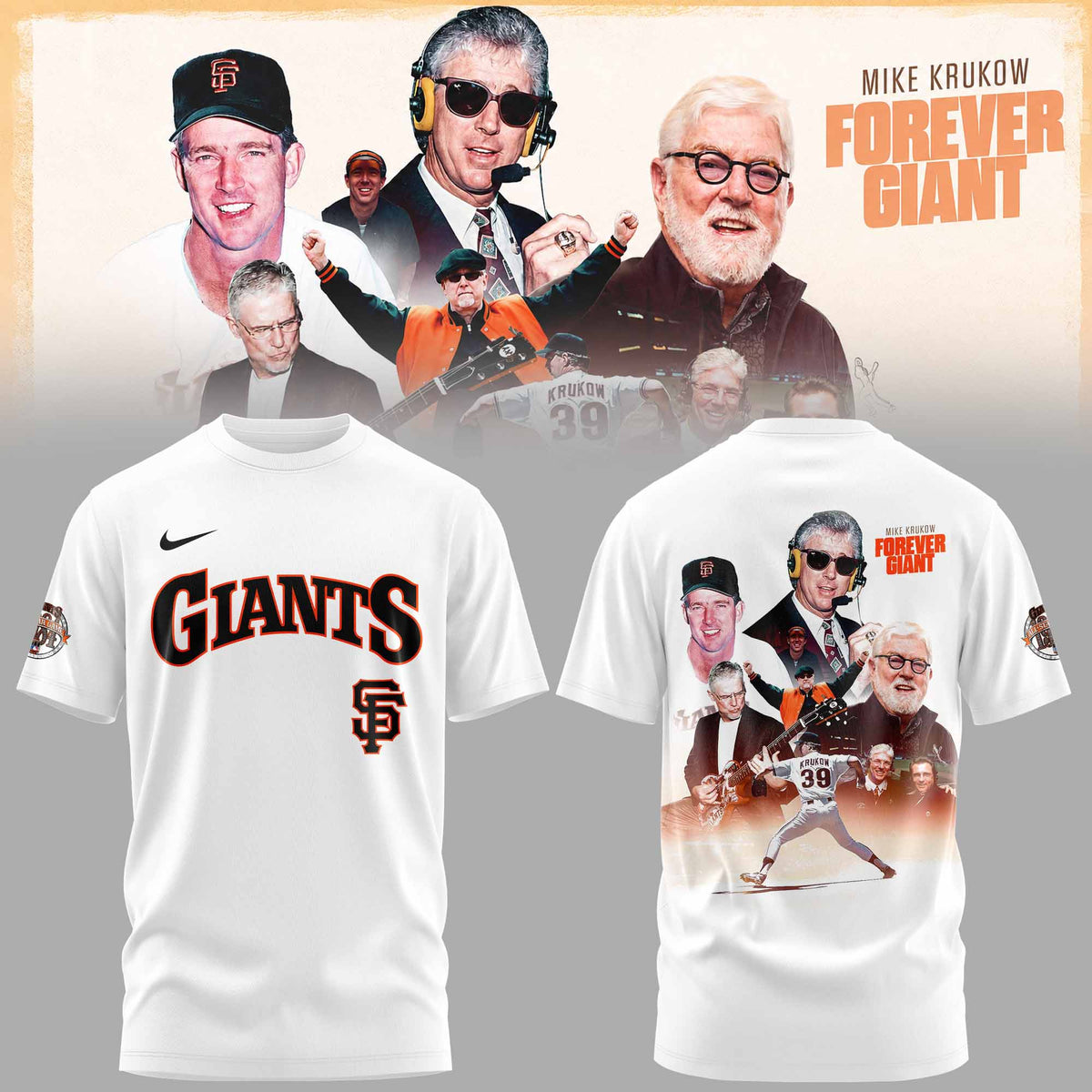 _SF Gnts 39 Years Mike Krukow Forever Giants 3D All-Over Print T-Shirt V3