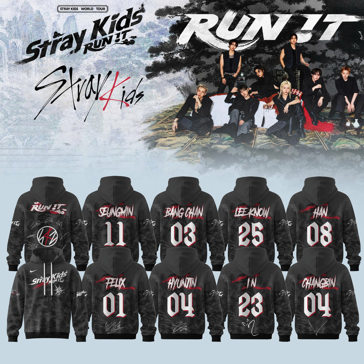 STRAY KIDS – RUN IT WORLD TOUR 2026 Edition Hoodie