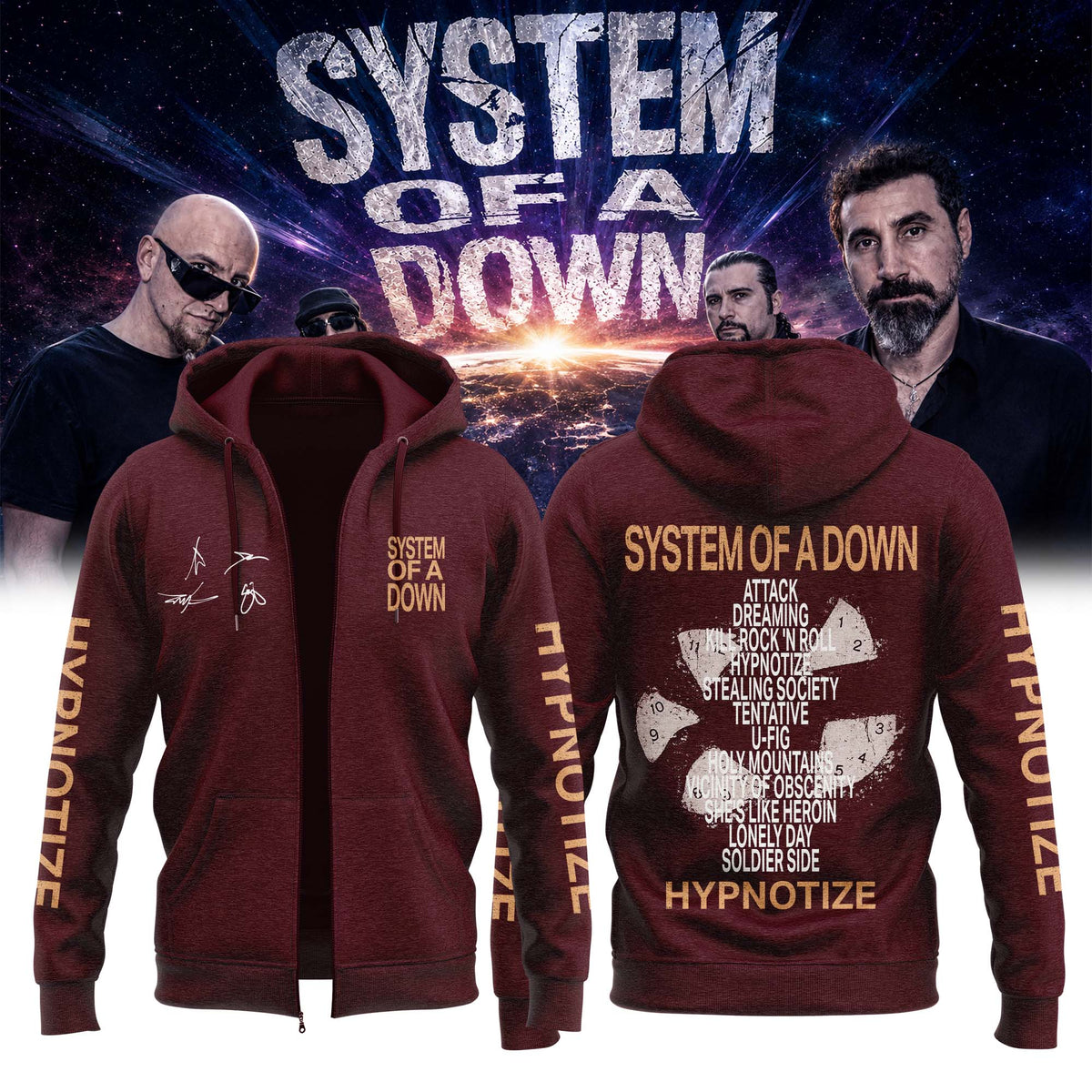 ,System of a Down “Europe / UK Stadium Tour 2026” Signature Limited Edition – Zip Hoodie