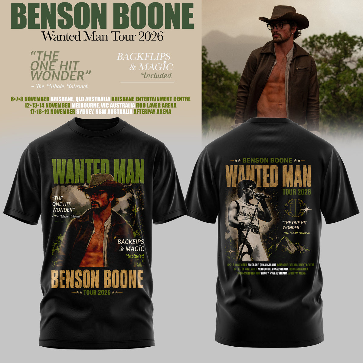BENSON BOONE – WANTED MAN TOUR 2026 TEE