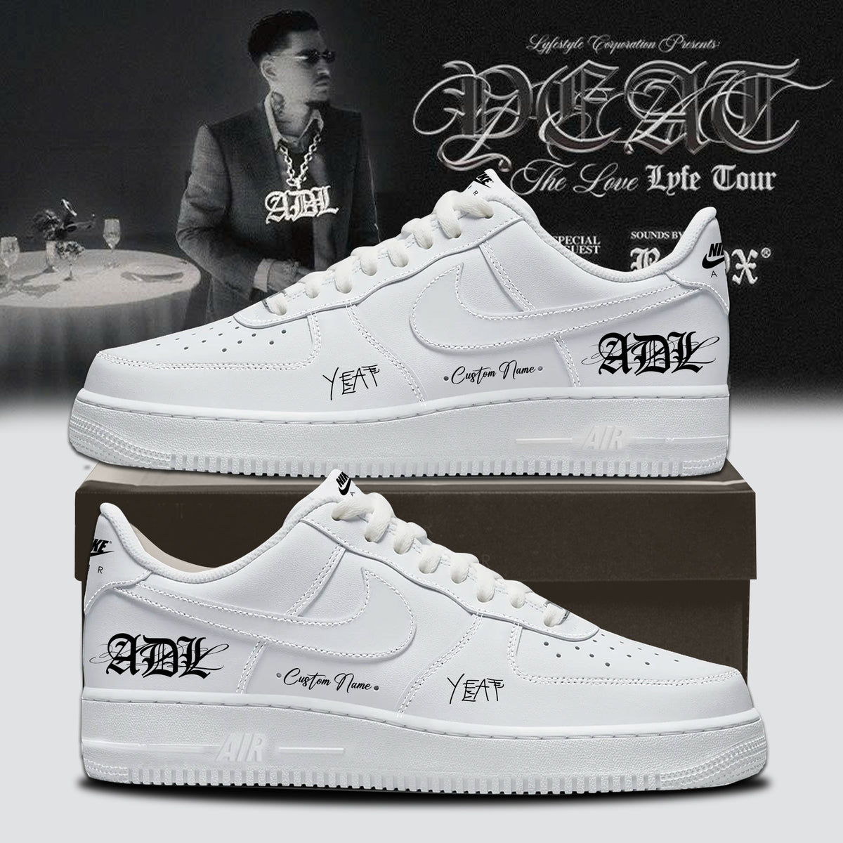 .YEAT LOVE/LYFE Tour Signed Shoes 13