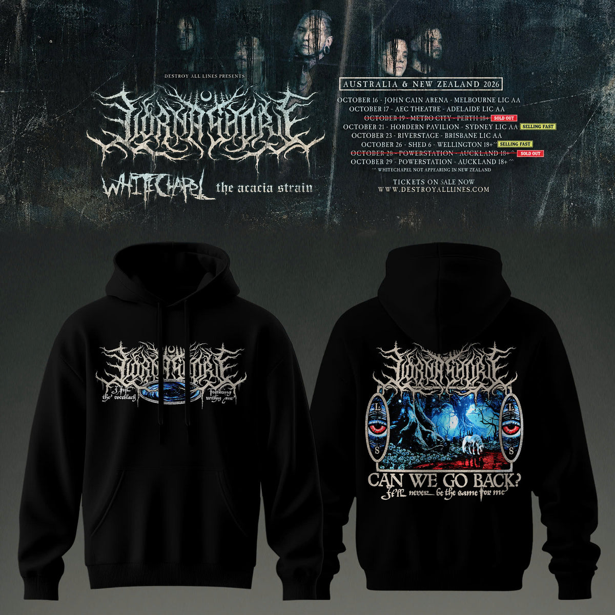 LORNA SHORE – AUSTRALIA & NEW ZEALAND TOUR 2026 Limited Hoodie