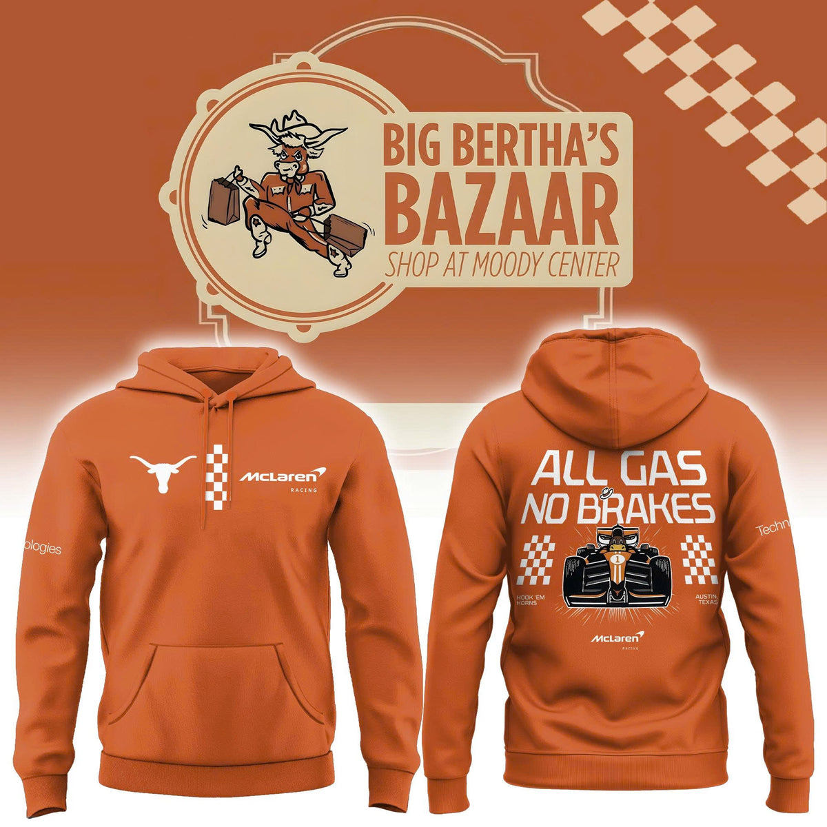 Texas Longhorns x McLaren Hook ’em Horns Hoodie