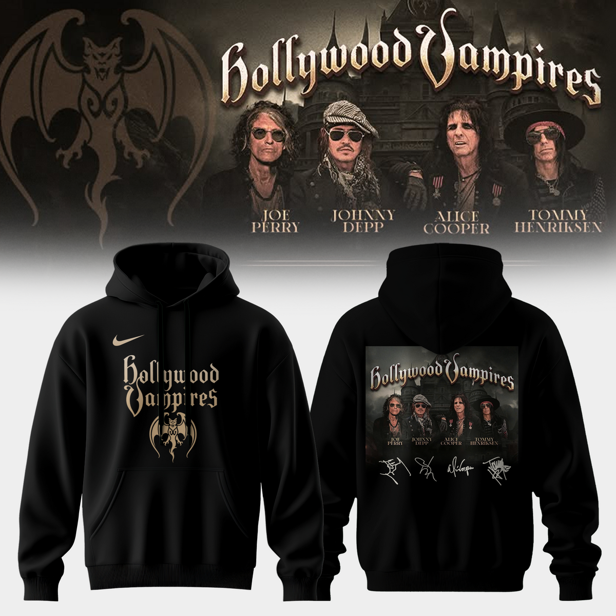 _Hollywood Vampires World Tour 2026 Signed – Hoodie