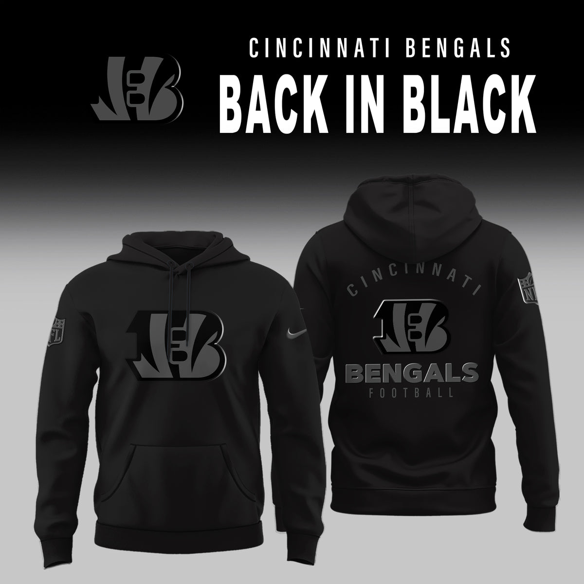 Cincinnati Bengals 2025 Back In Black Limited Edition Hoodie
