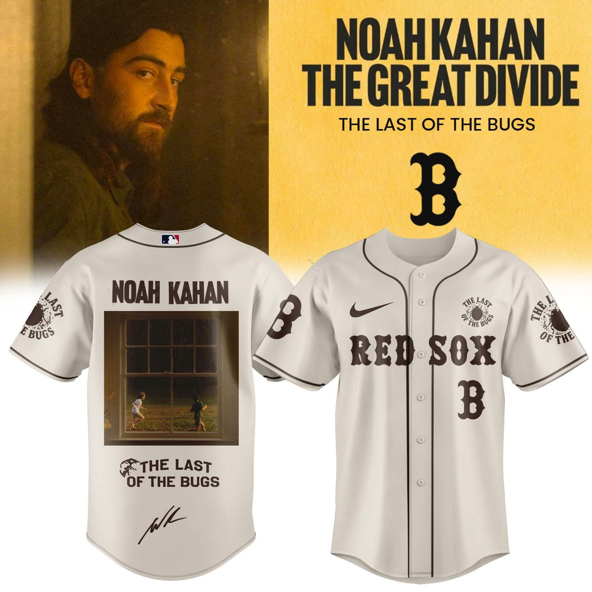 MLB All Team X Noah Kahan “The Great Divide: The Last Of The Bugs” Album 2026 Limited Edition Signature – Jersey