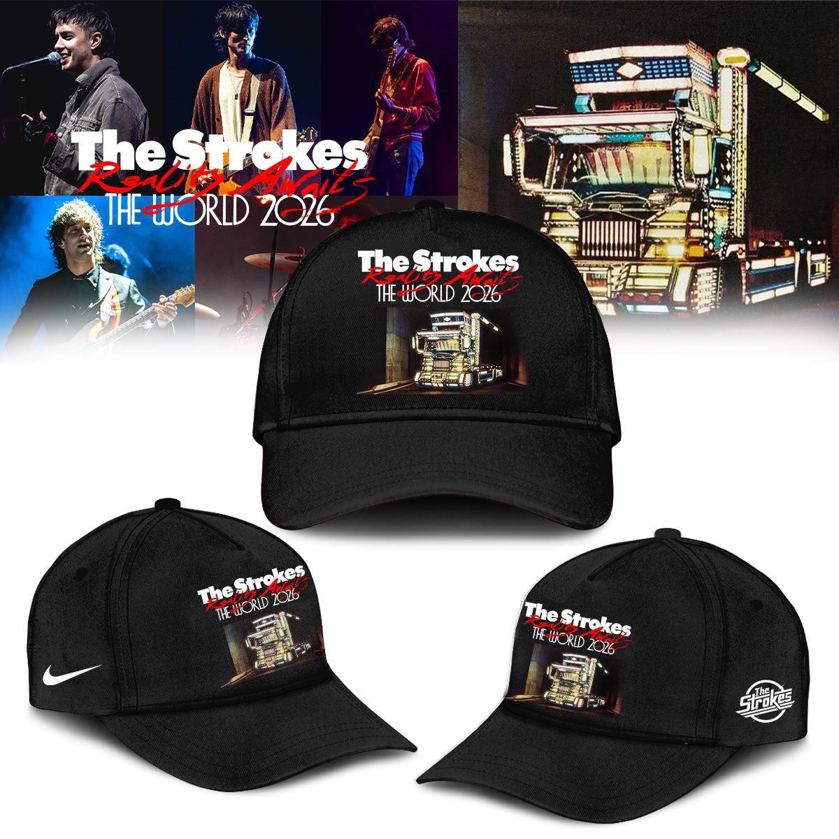 ,,,The Strokes Reality Awaits World Tour 2026 Limited Edition Signature – Hoodie