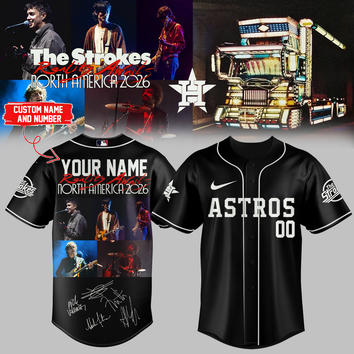 ,,MLB X The Strokes ”Reality Awaits North America 2026” Limited Edition Signature – Jersey 2 (Custom Name&Number)