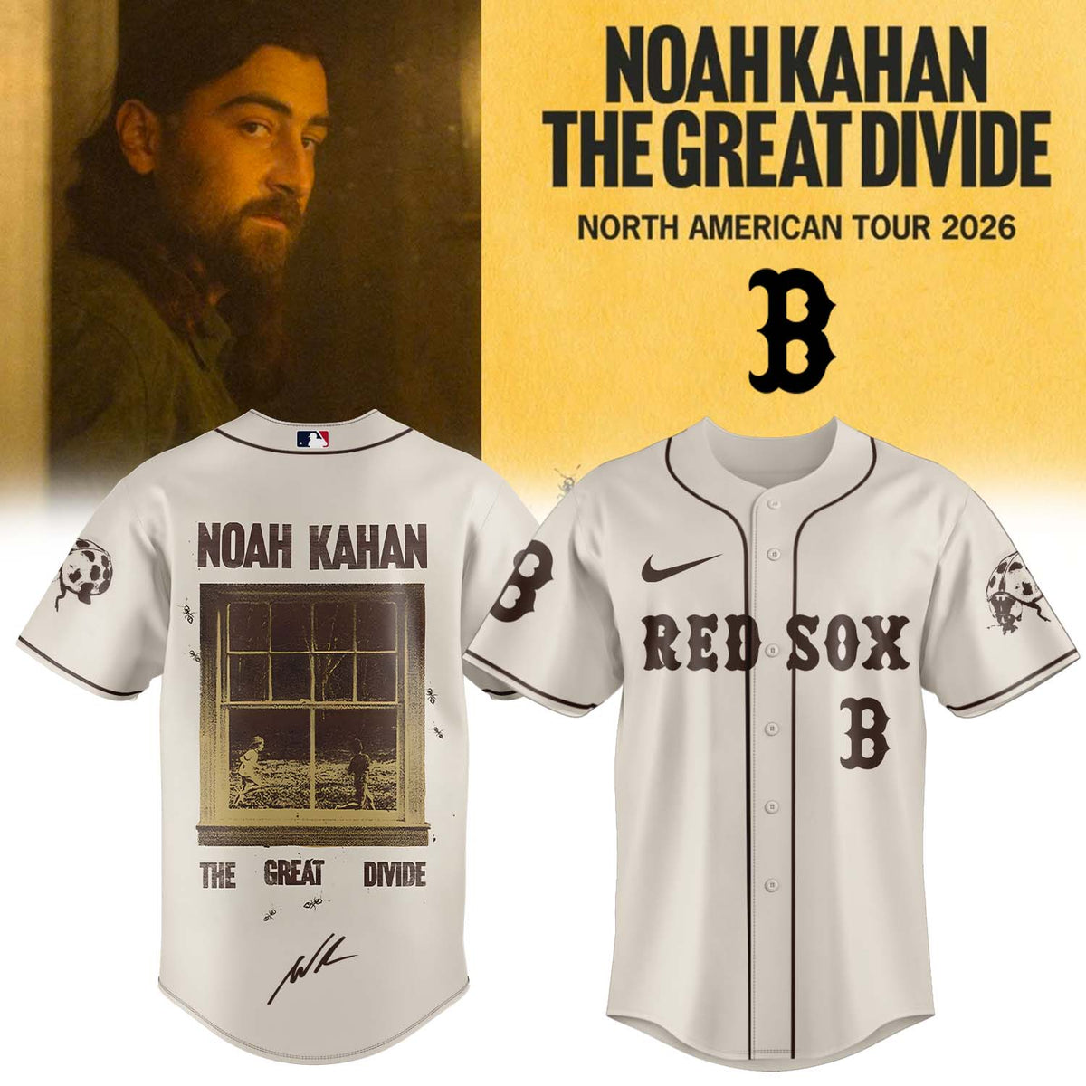 ,,MLB All Team X Noah Kahan “The Great Divide: The Last Of The Bugs” Album 2026 Limited Edition Signature – Jersey (Copy)