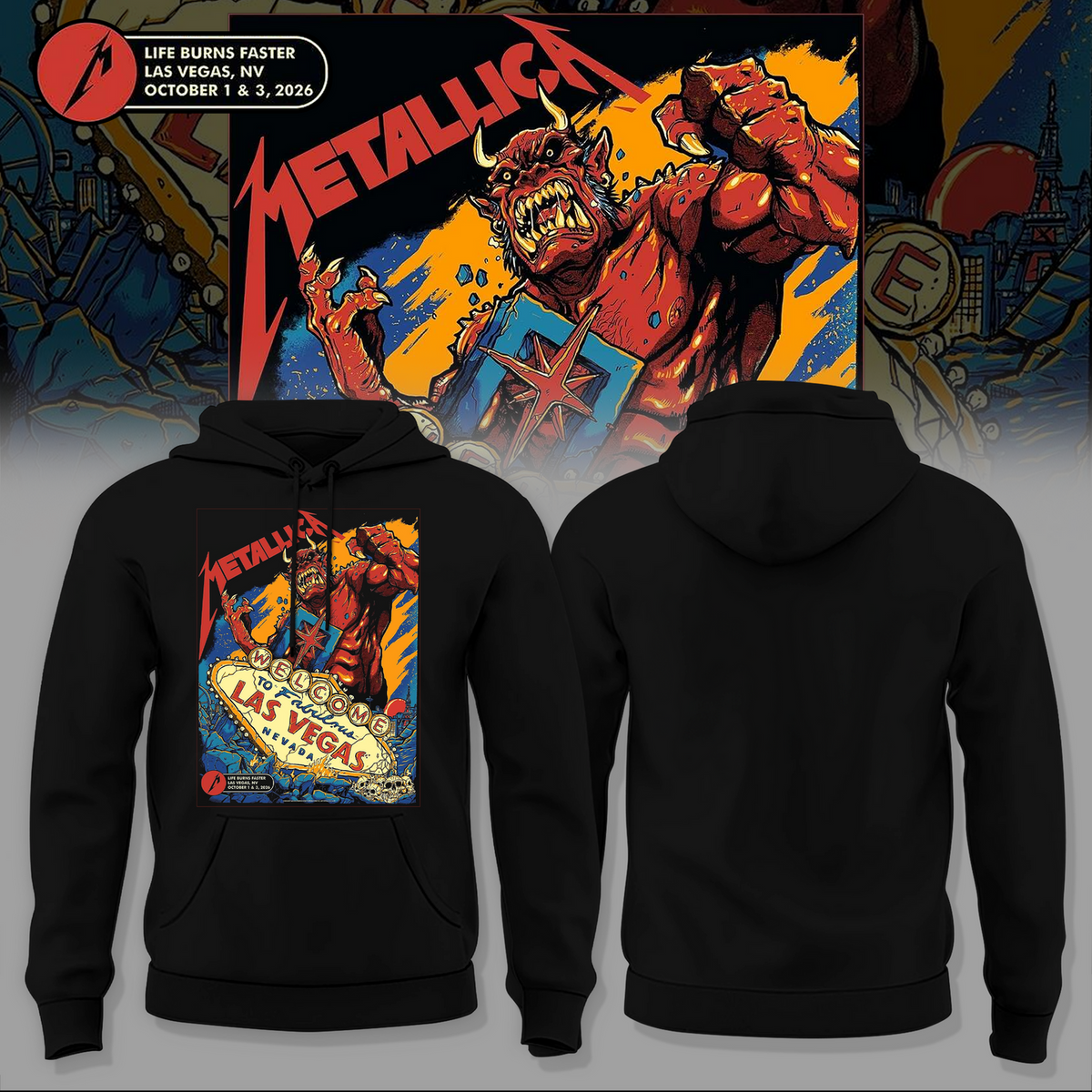 Life Burns Faster, Las Vegas - M72 World Tour Hoodie 4