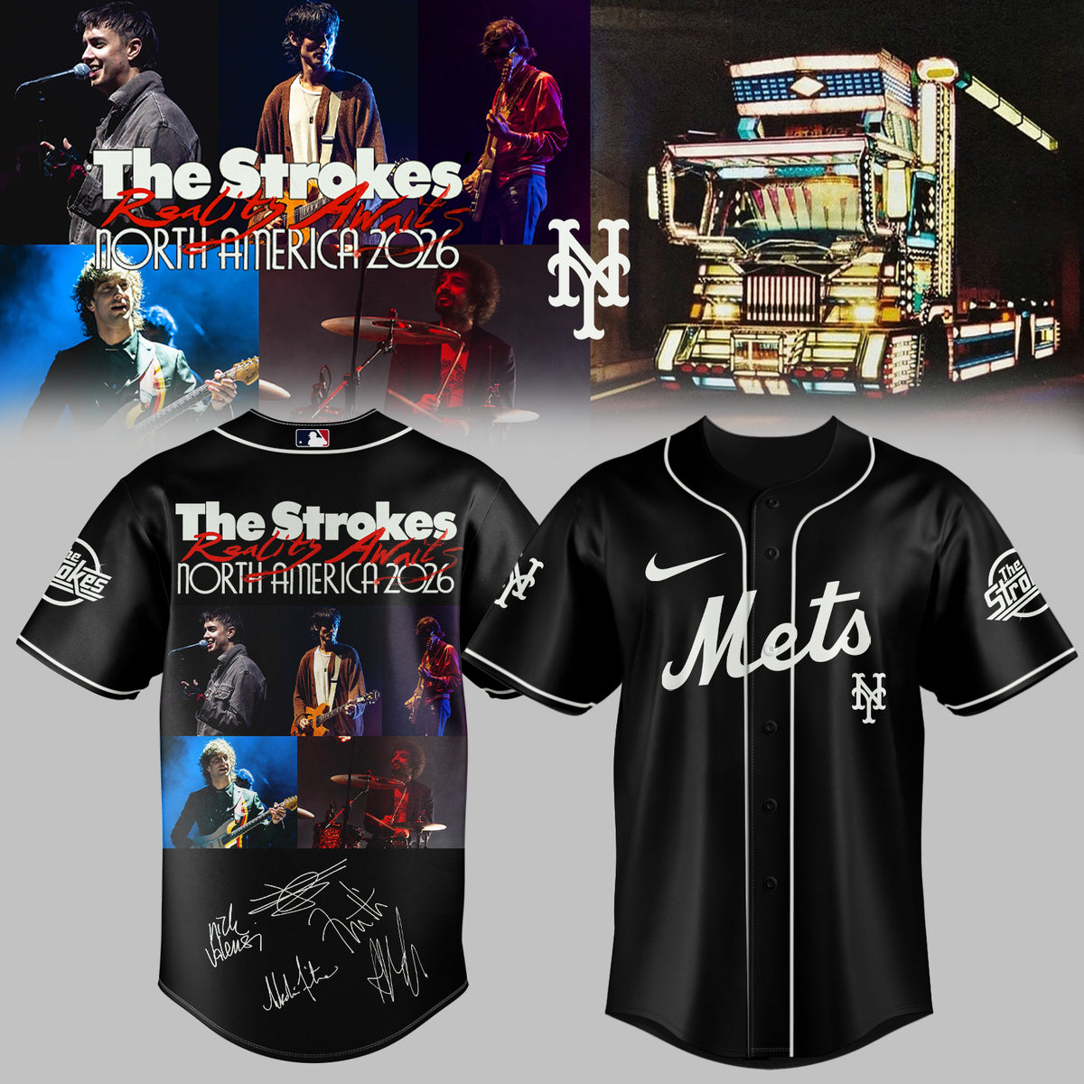 ,,MLB X The Strokes ”Reality Awaits North America 2026” Limited Edition Signature – Jersey 2