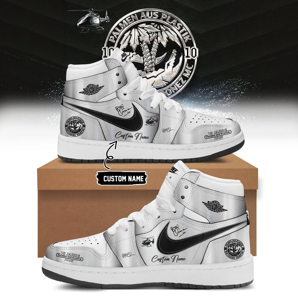 __RAF Camora &amp; Bonez MC "10 Jahre Palmen aus Plastik Tour" . Limited Edition Signature Shoes 2--