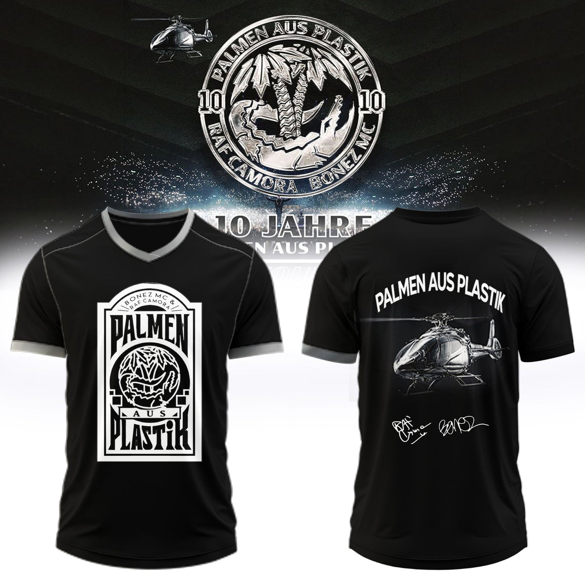 _,,RAF Camora &amp; Bonez MC "10 Jahre Palmen aus Plastik Tour" . Limited Edition Signature Jersey
