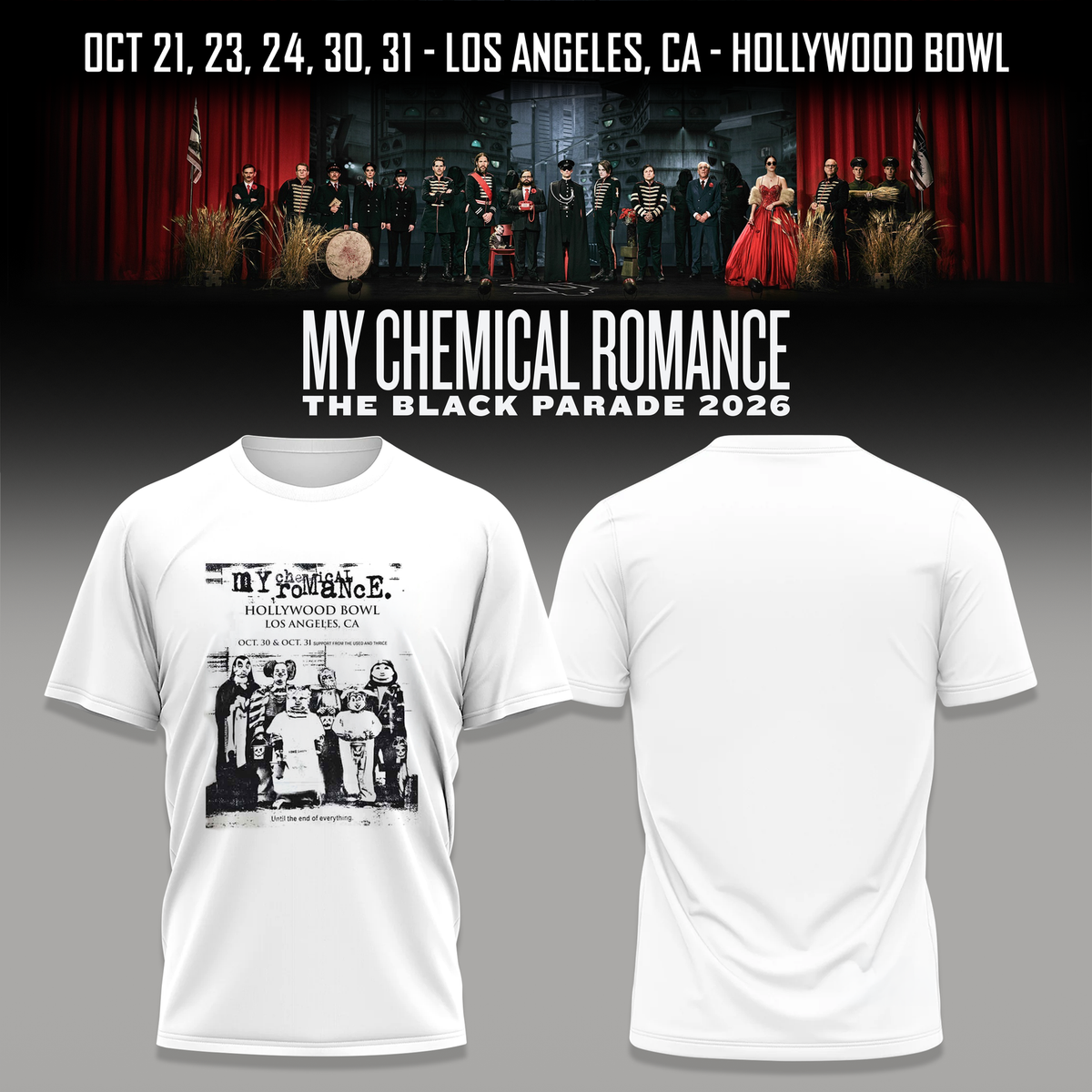 MCR, The Black Parade 2026, Los Angeles CA T-shirt 7