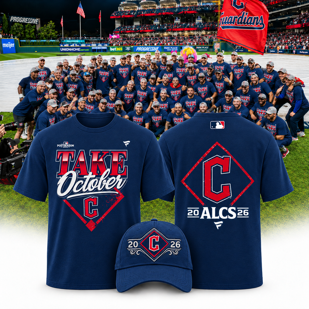 Limited Edition Cleveland Guardians Division Series Champions Distressed Locker Room Take October T-shirt