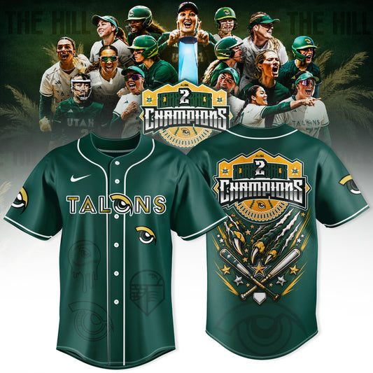Utah Talons AUSL 2026 Champions Premium 3D Baseball Jersey – Classic Green