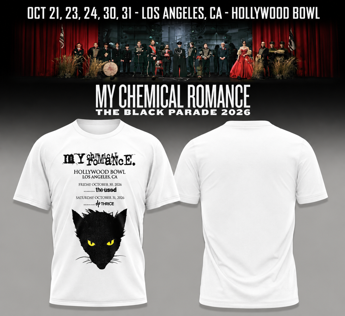 MCR, The Black Parade 2026, Los Angeles CA T-shirt 8