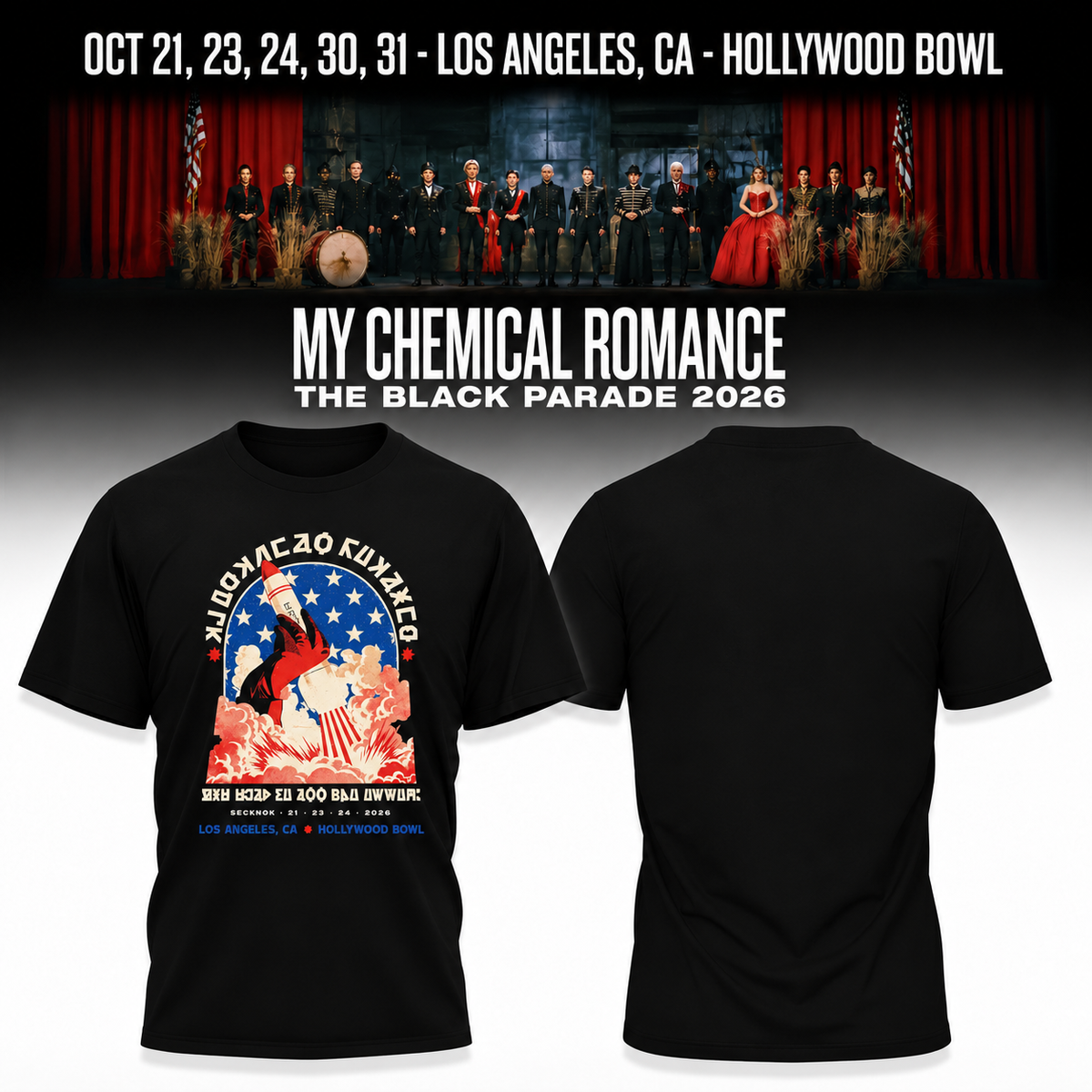 MCR, The Black Parade 2026, Los Angeles CA T-shirt 15