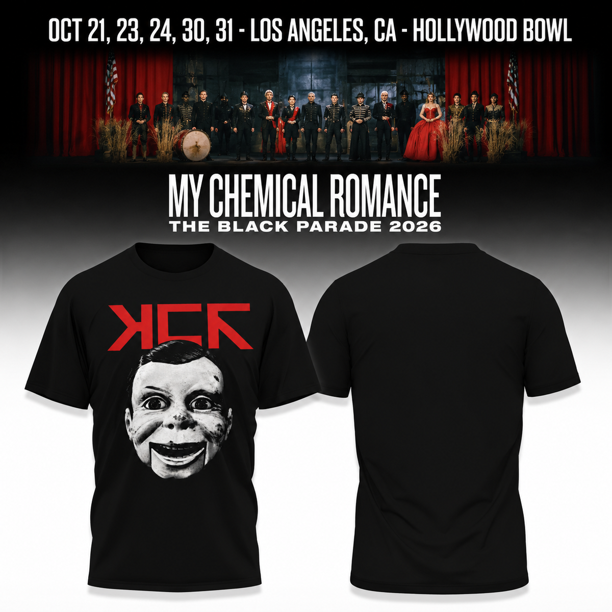 MCR, The Black Parade 2026, Los Angeles CA T-shirt 14