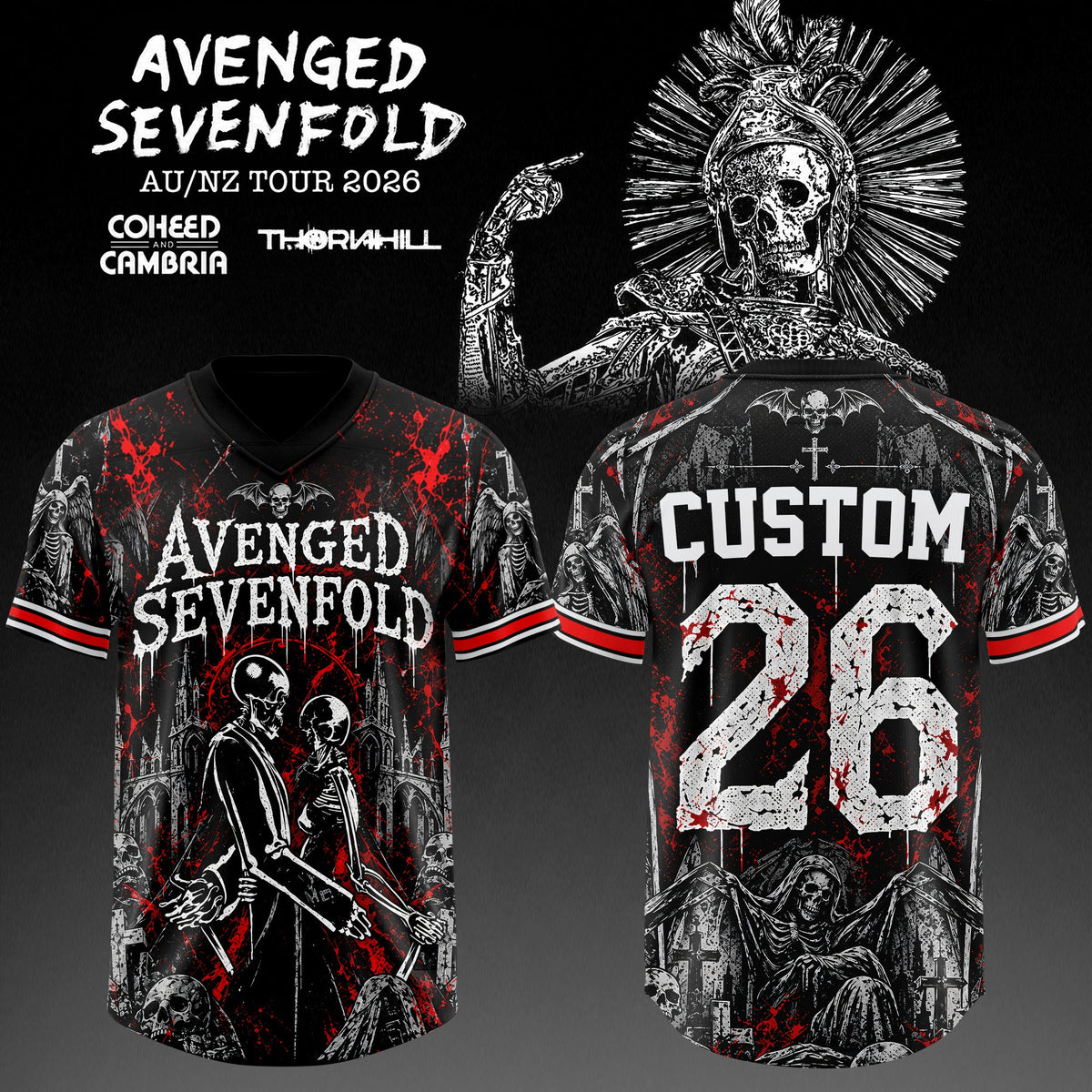 Avenged Sevenfold: AUS/NZ Tour 2026 Customize Football/Soccer Jersey