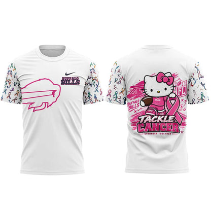 . B Bills Breast Cancer Awareness-Hello Kitty Tackle Cancer Together Shirt