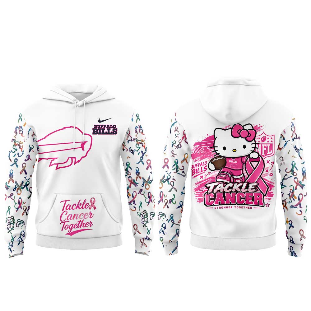 . B Bills Breast Cancer Awareness-Hello Kitty Tackle Cancer Together Hoodie
