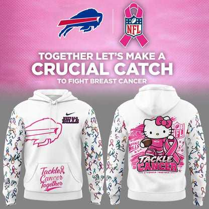 . B Bills Breast Cancer Awareness-Hello Kitty Tackle Cancer Together Hoodie