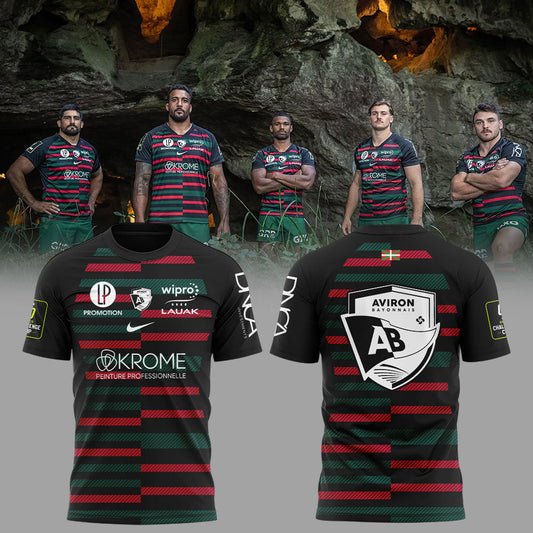 Forgé par l’histoire. Tissé d’héritage. Le nouveau troisième maillot de l’Aviron Bayonnais. TShirt